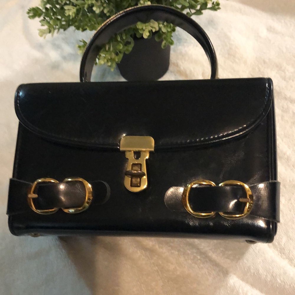 Vintage black hard shell handbags purse - Picture 5 of 6